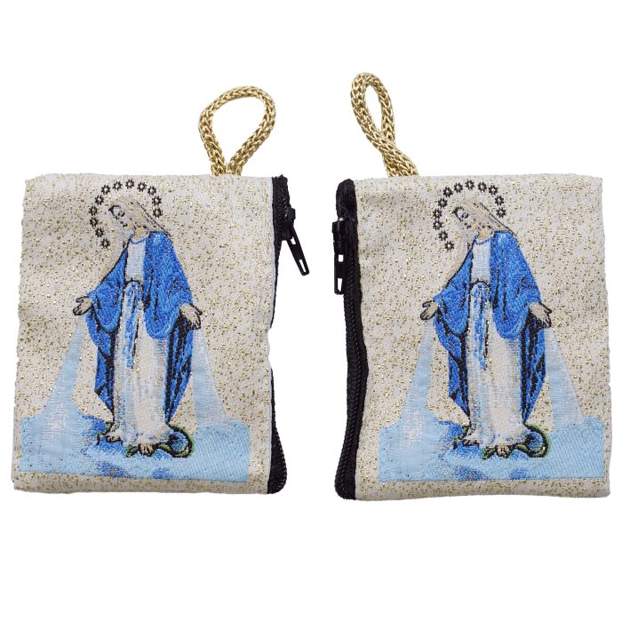 念珠包-圣母无染原罪 - 6.6x7.2 cm Catholic religious art
