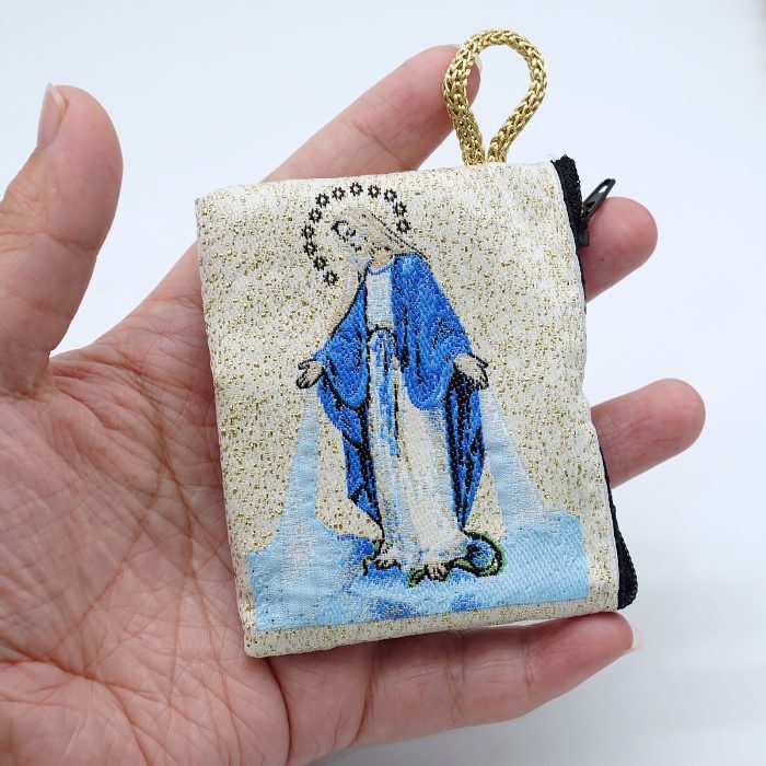 念珠包-圣母无染原罪 - 6.6x7.2 cm Catholic religious art