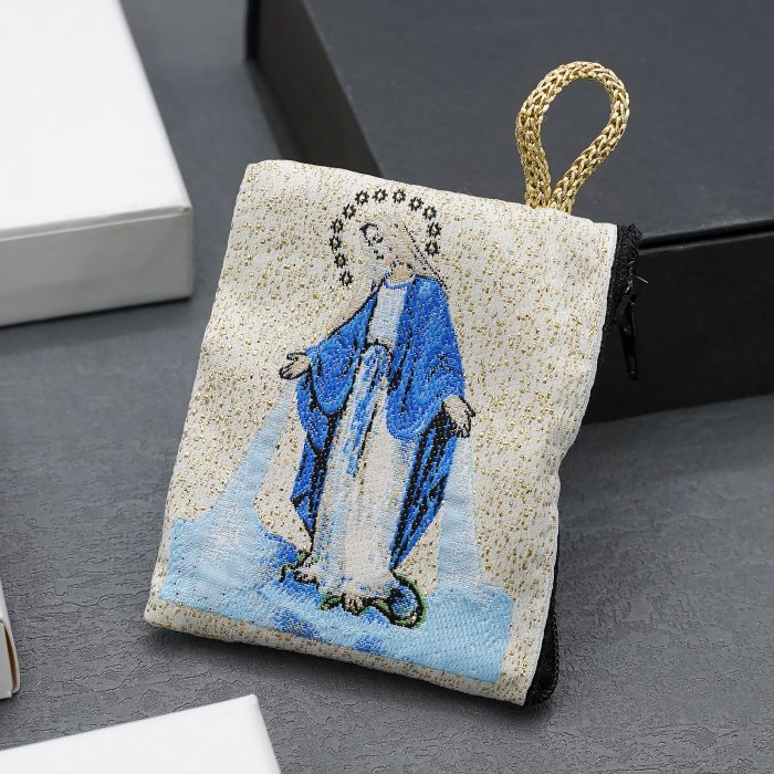 念珠包-圣母无染原罪 - 6.6x7.2 cm Catholic religious art