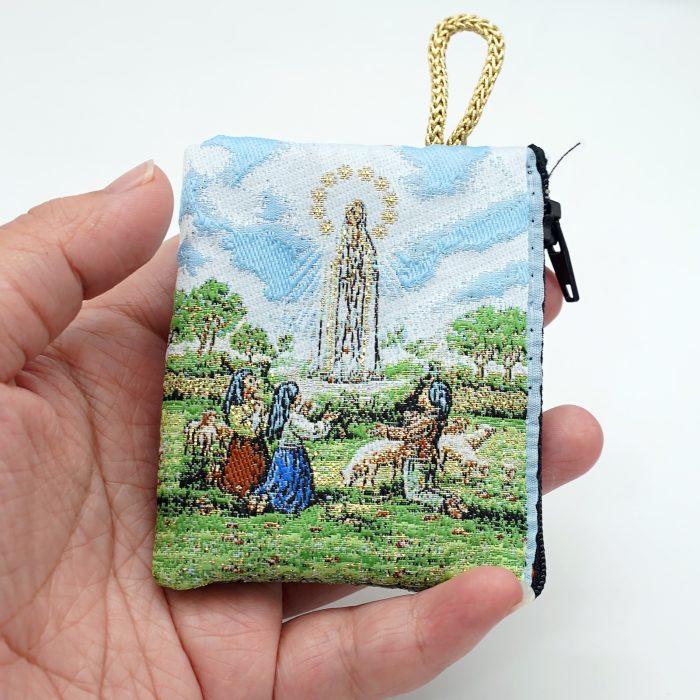 意大利念珠包-法蒂玛圣母 - 6.6x7.2 cm Catholic religious art