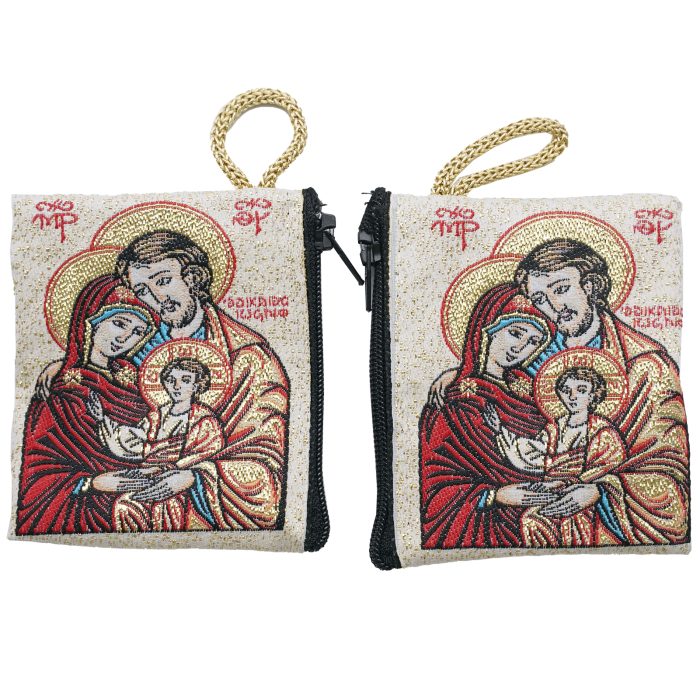 意大利念珠包-圣家三口 - 6.6x7.2 cm Catholic religious art