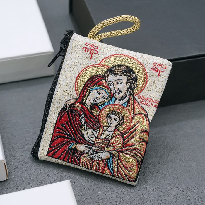 意大利念珠包-圣家三口 - 6.6x7.2 cm Catholic religious art