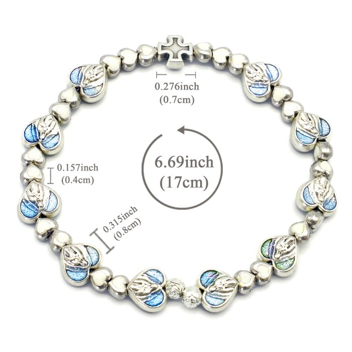 瓜达卢佩圣母弹性念珠手链 - 配意大利配件 Catholic religious art