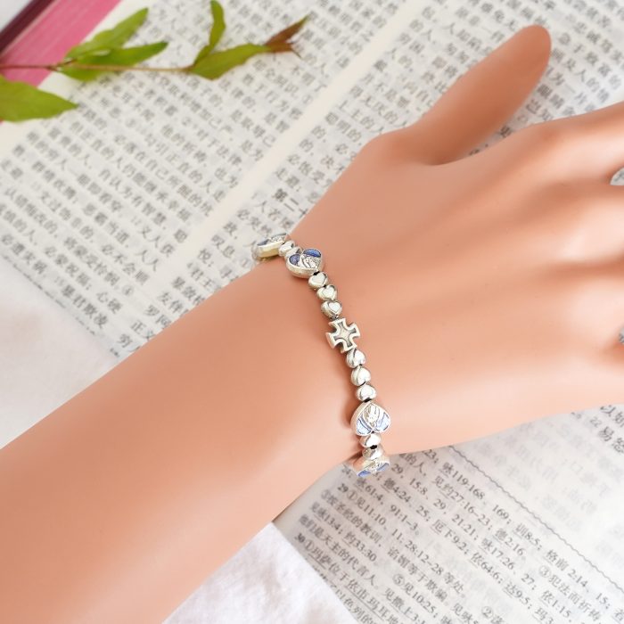 瓜达卢佩圣母弹性念珠手链 - 配意大利配件 Catholic religious art