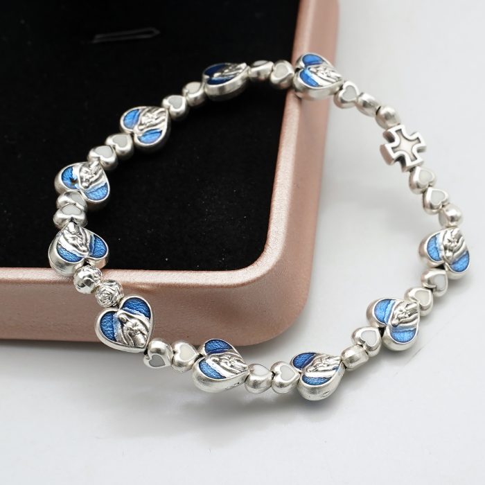 瓜达卢佩圣母弹性念珠手链 - 配意大利配件 Catholic religious art