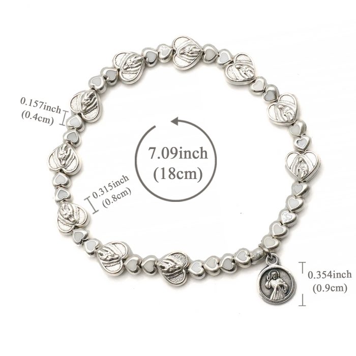 瓜达卢佩圣母弹性念珠手链 - 配意大利配件 Catholic religious art