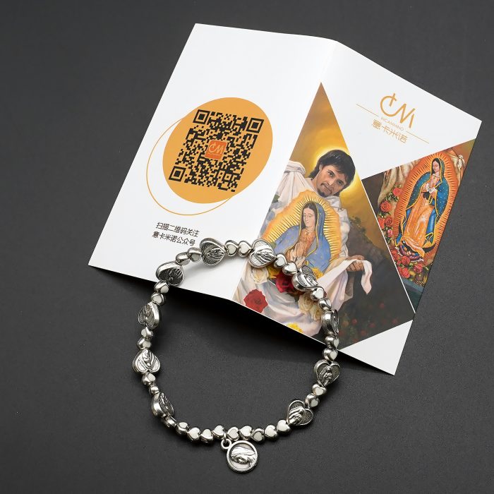 瓜达卢佩圣母弹性念珠手链 - 配意大利配件 Catholic religious art