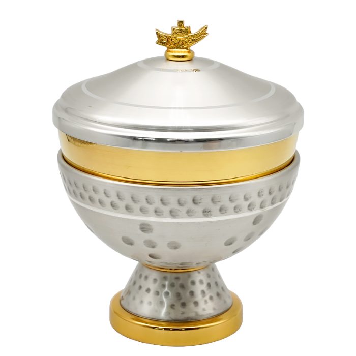 【现货】锤纹圣爵 - 高18厘米圣爵圣体盒套装铜镀24k金意大利进口神父弥撒用YS杯子组合 Catholic religious art