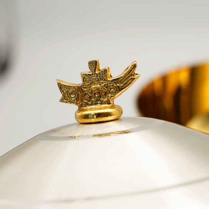 【现货】锤纹圣爵 - 高18厘米圣爵圣体盒套装铜镀24k金意大利进口神父弥撒用YS杯子组合 Catholic religious art