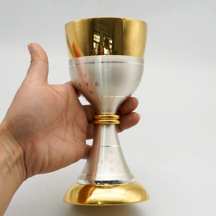 【现货】锤纹圣爵 - 高18厘米圣爵圣体盒套装铜镀24k金意大利进口神父弥撒用YS杯子组合 Catholic religious art