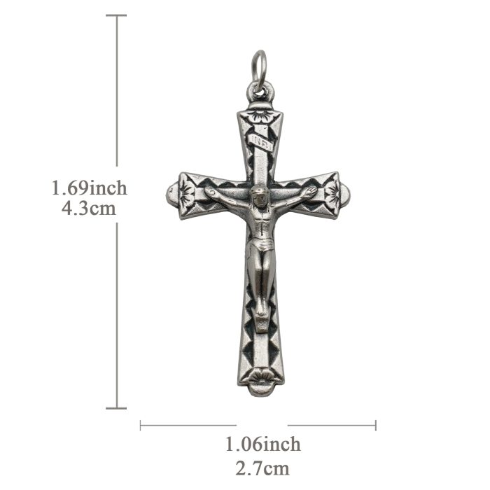 DIY十字架-念珠配件-锌合金-4.3x2.7cm Catholic religious art