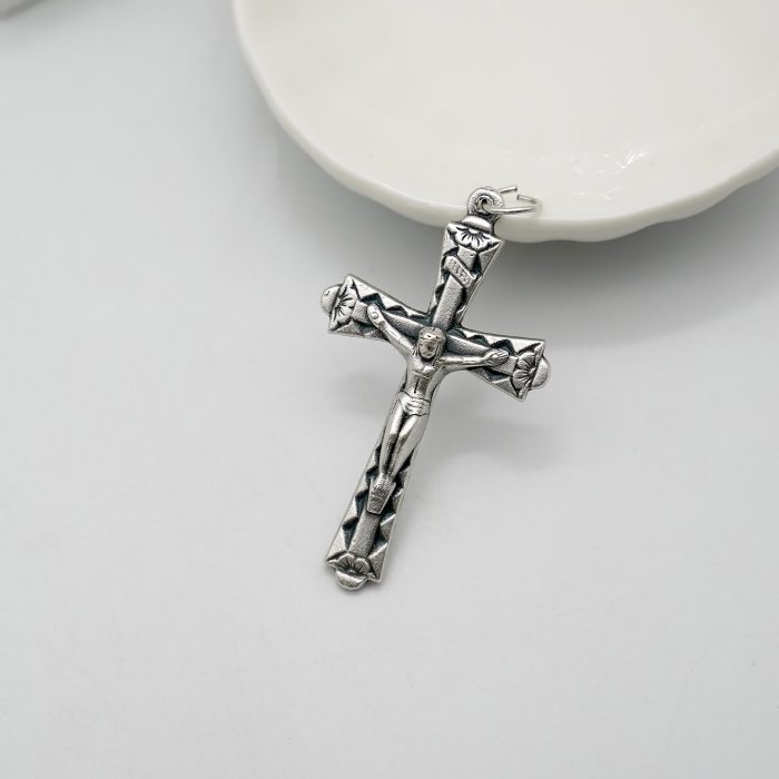 DIY十字架-念珠配件-锌合金-4.3x2.7cm Catholic religious art