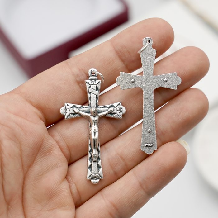 DIY十字架-念珠配件-锌合金-4.3x2.7cm Catholic religious art