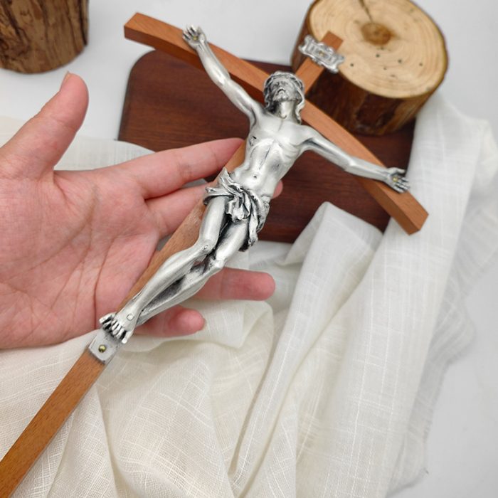 十字架-基督-胡桃木合金圣尸-38x18.2cm Catholic religious art