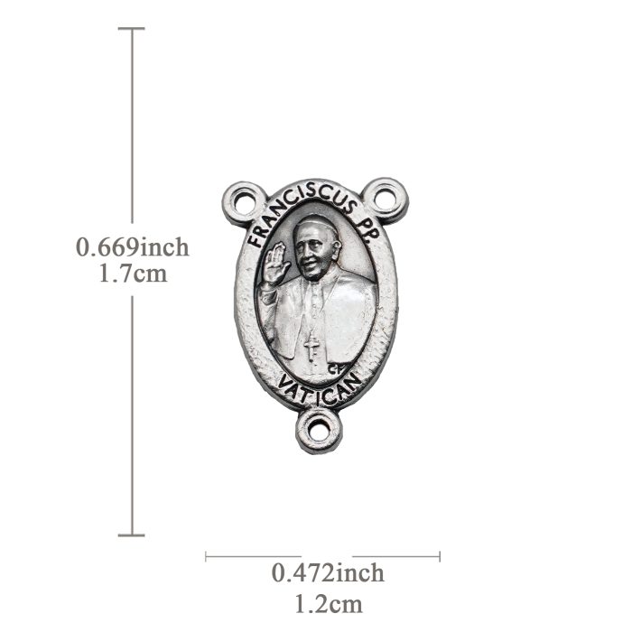 DIY三通-教宗方济各+慈悲禧年标志-锌合金-1.7cm Catholic religious art