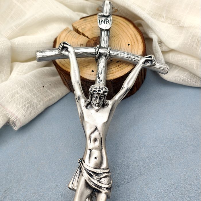 十字架-权杖-锌合金-张开手臂圣尸-28.5x12cm Catholic religious art