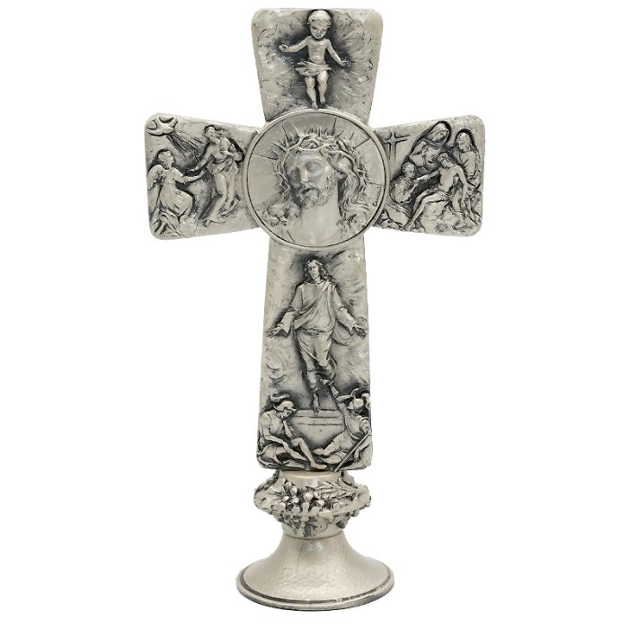 十字架-耶稣圣容-锌合金-银色-19.5x10.5cm Catholic religious art