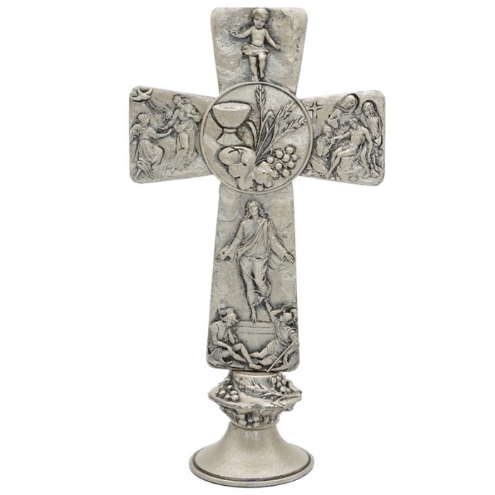 十字架-圣体-锌合金-银色-19.5x10.5cm Catholic religious art