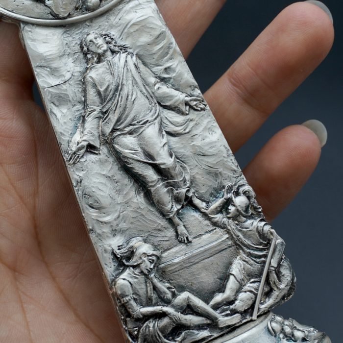 十字架-耶稣圣容-锌合金-银色-19.5x10.5cm Catholic religious art