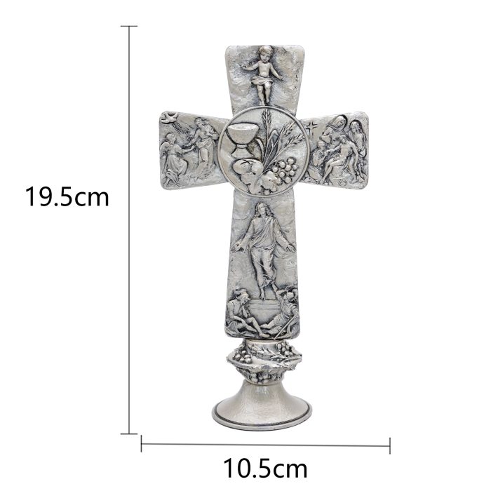 十字架-圣体-锌合金-银色-19.5x10.5cm Catholic religious art
