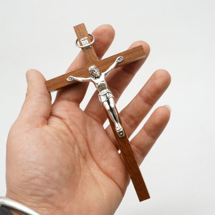 十字架-胡桃木制-锌合金圣尸-13x7.5cm Catholic religious art