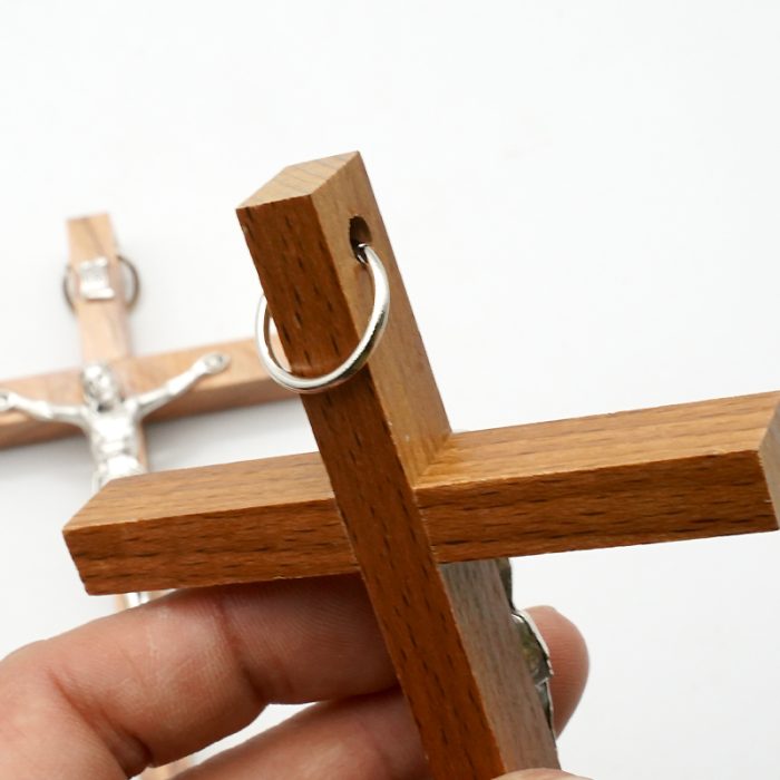 十字架-胡桃木制-锌合金圣尸-13x7.5cm Catholic religious art
