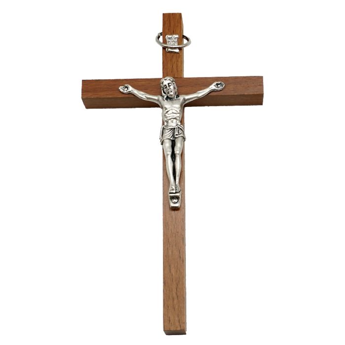 十字架-胡桃木制-锌合金圣尸-13x7.5cm Catholic religious art