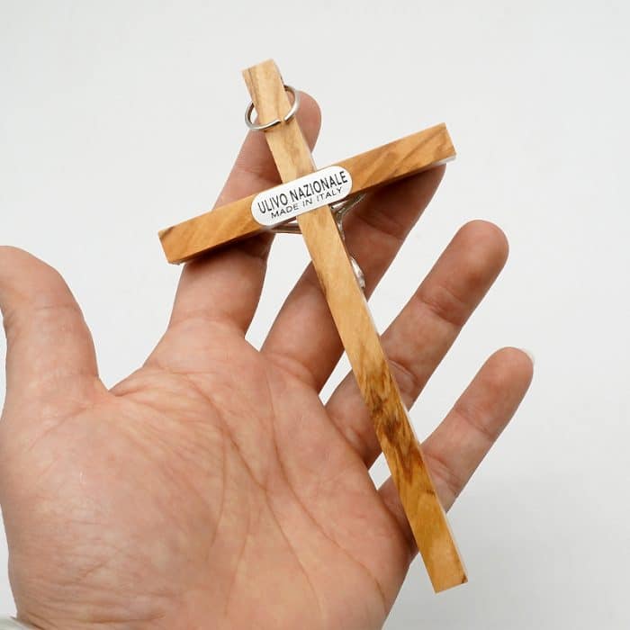 十字架-橄榄木制-锌合金圣尸-13x7.5cm Catholic religious art