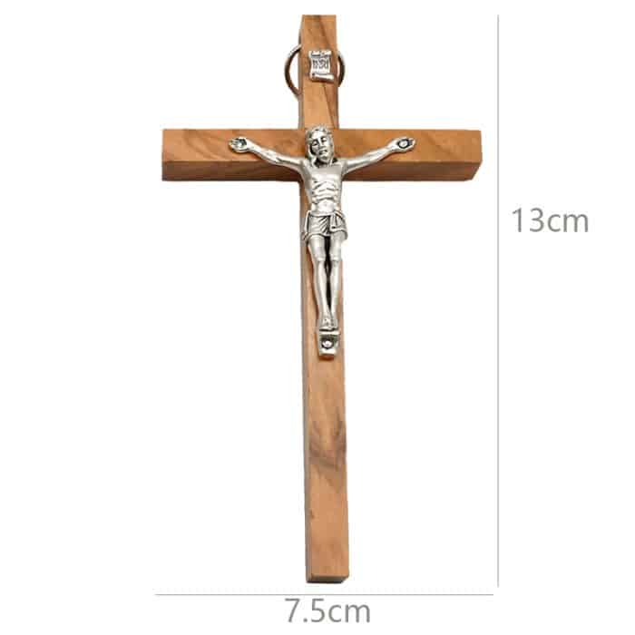 十字架-橄榄木制-锌合金圣尸-13x7.5cm Catholic religious art