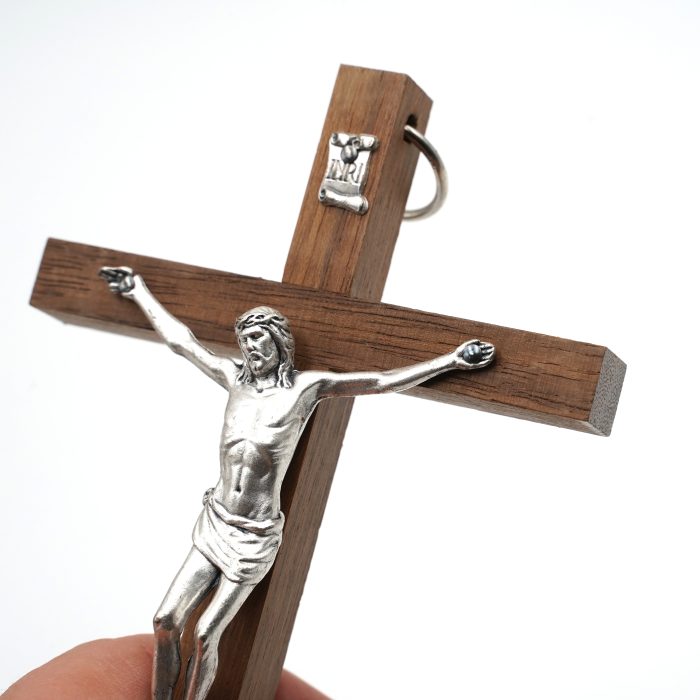 十字架-基督-胡桃木制-锌合金-17x9cm Catholic religious art