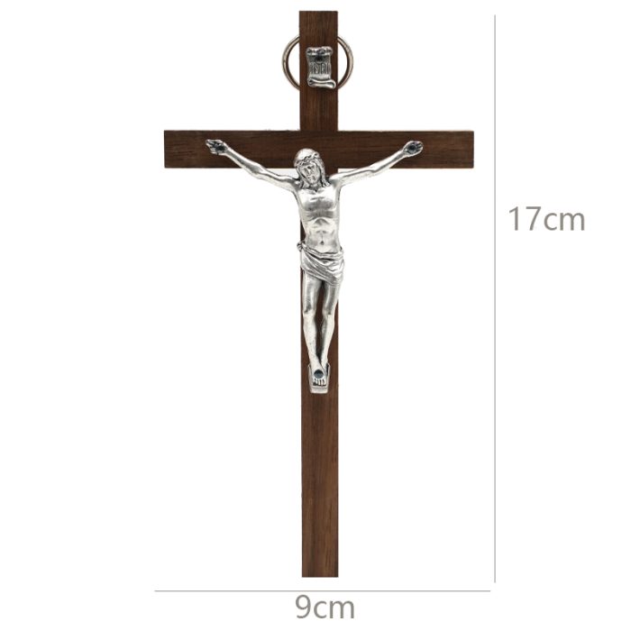 十字架-基督-胡桃木制-锌合金-17x9cm Catholic religious art