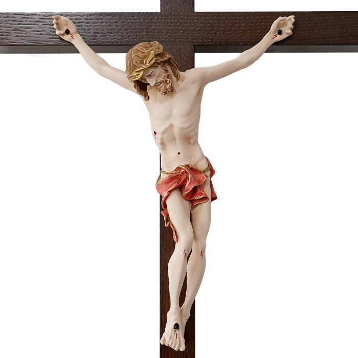 十字架-基督-白蜡木染色带圣尸-68x39cm Catholic religious art