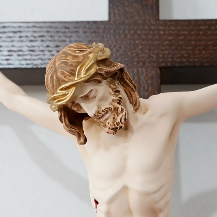 十字架-基督-白蜡木染色带圣尸-68x39cm Catholic religious art