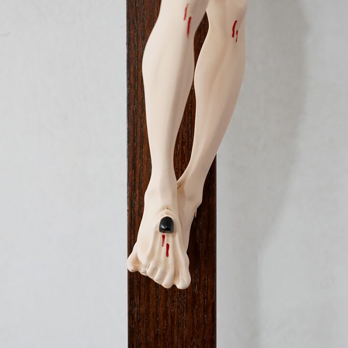 十字架-基督-白蜡木染色带圣尸-68x39cm Catholic religious art