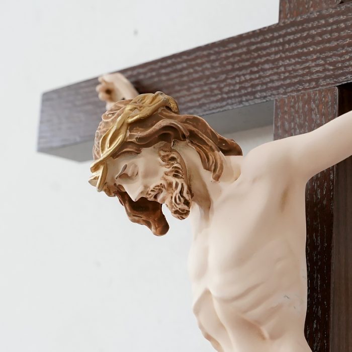 十字架-基督-白蜡木染色带圣尸-68x39cm Catholic religious art