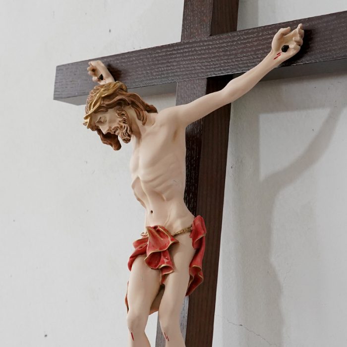 十字架-基督-白蜡木染色带圣尸-68x39cm Catholic religious art