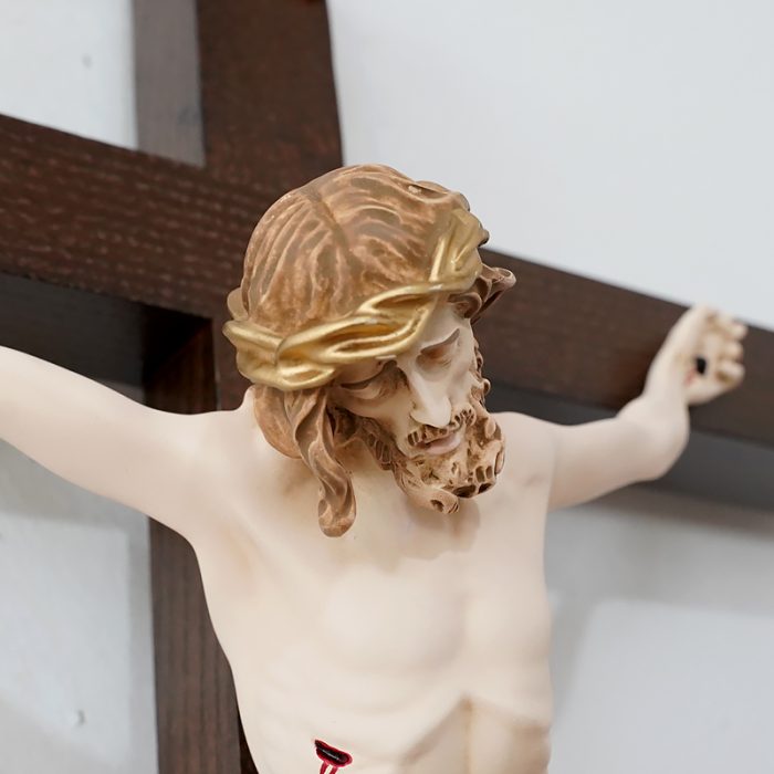 十字架-基督-白蜡木染色带圣尸-68x39cm Catholic religious art