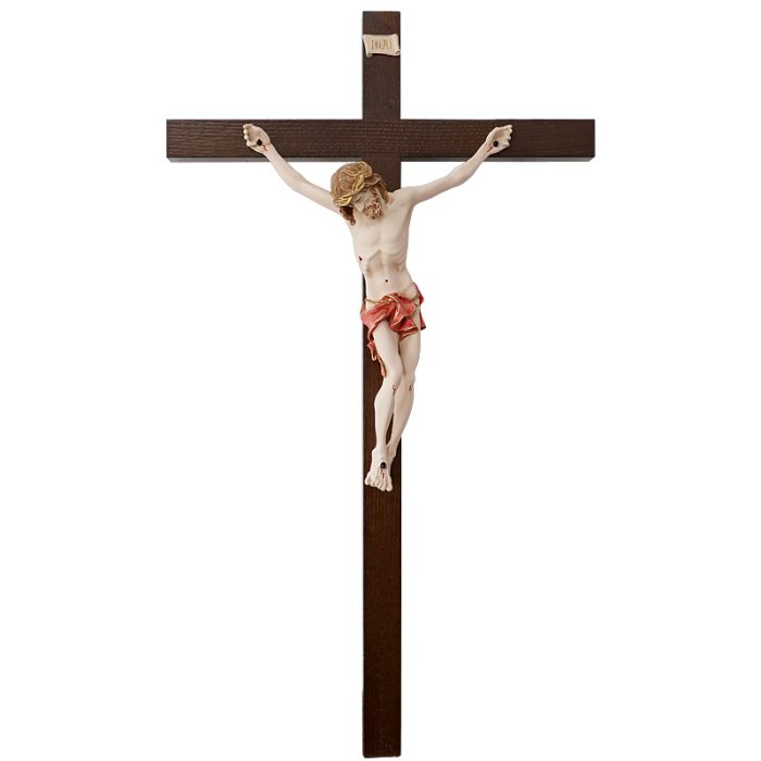 十字架-基督-白蜡木染色带圣尸-68x39cm Catholic religious art