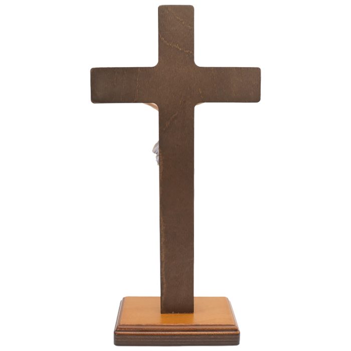 十字架-基督-桦木上色-带圣尸底座-29x14.5cm Catholic religious art
