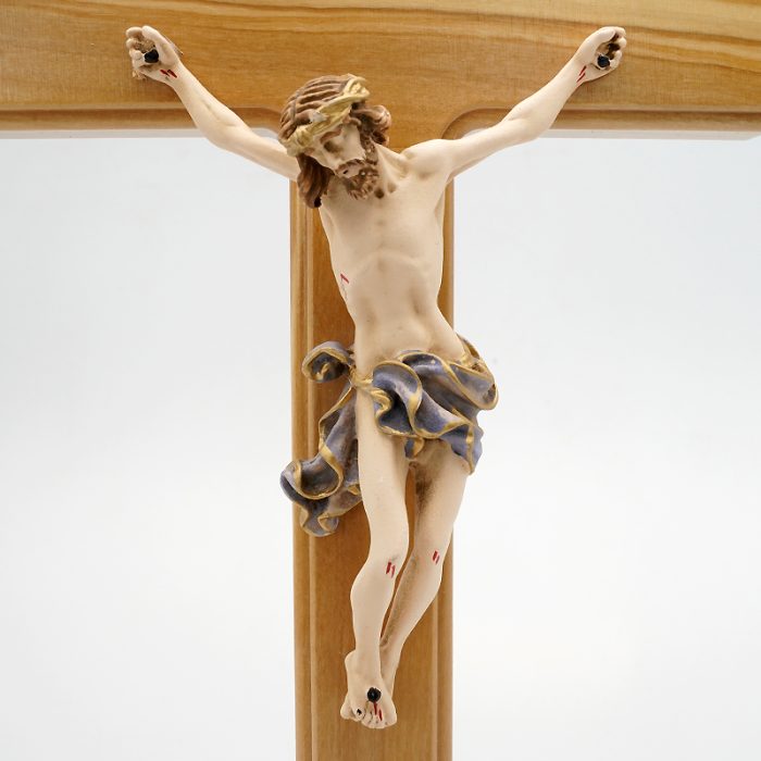 十字架-基督-橄榄木带圣尸底座-33x17.5cm Catholic religious art