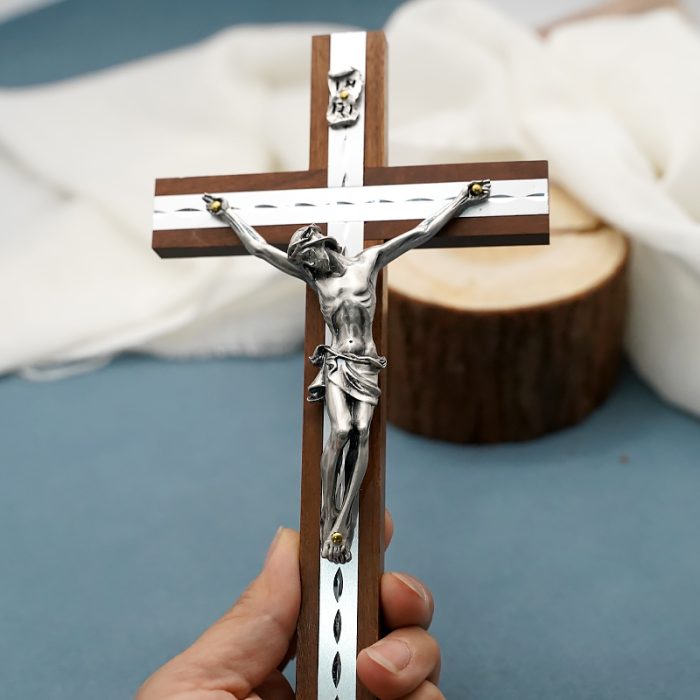 十字架-基督-胡桃木-20.3x11cm Catholic religious art