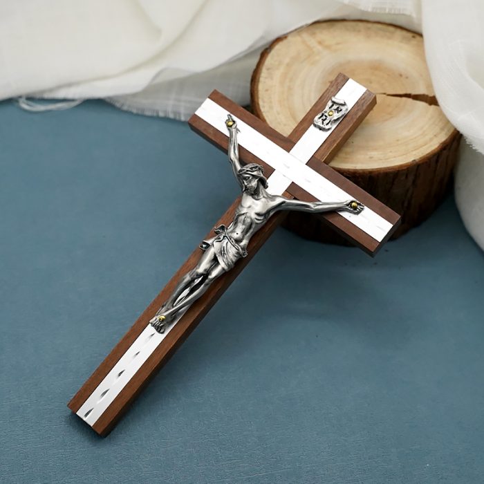 十字架-基督-胡桃木-20.3x11cm Catholic religious art