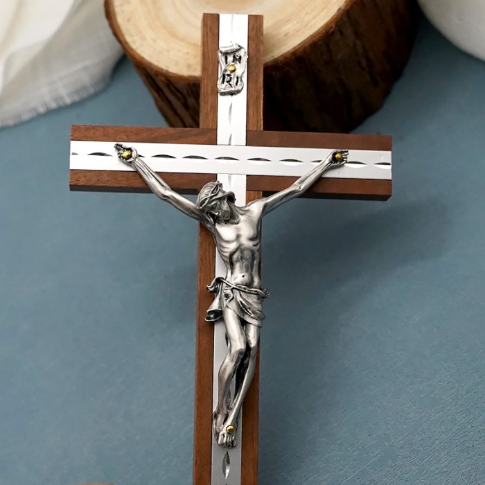 十字架-基督-胡桃木-20.3x11cm Catholic religious art