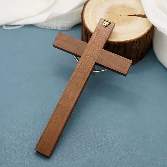 十字架-基督-胡桃木-20.3x11cm Catholic religious art