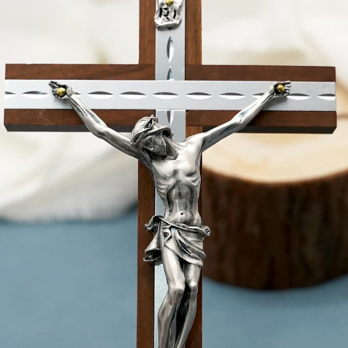 十字架-基督-胡桃木-20.3x11cm Catholic religious art