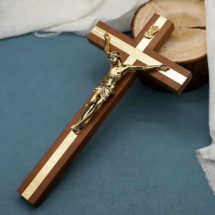 十字架-基督-胡桃木-25x13cm Catholic religious art