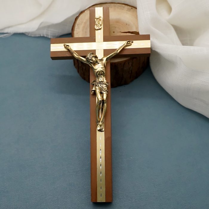 十字架-基督-胡桃木-25x13cm Catholic religious art