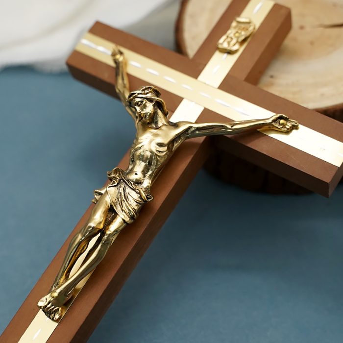 十字架-基督-胡桃木-25x13cm Catholic religious art