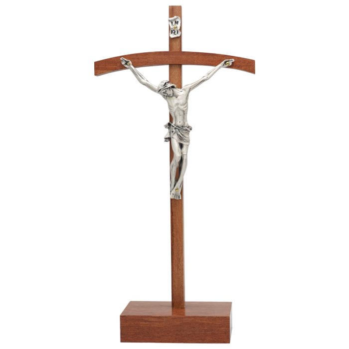 十字架-基督-巴花木镀银圣尸摆台-20x9.5cm Catholic religious art