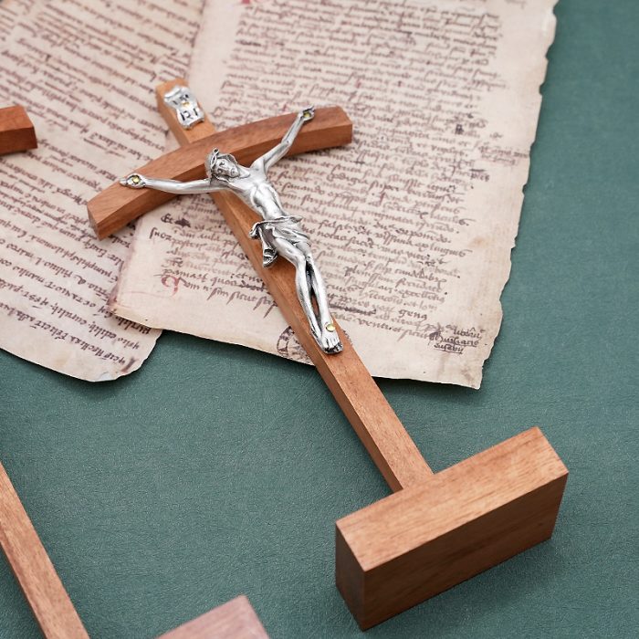 十字架-基督-巴花木镀银圣尸摆台-20x9.5cm Catholic religious art